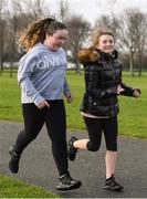 14 March 2019; Vhi, in partnership with the Irish Youth Foundation, celebrated the successful completion of the ‘Run for Fun’ programme BY 12 young people from the Just Ask Youth Group this weekend. ‘Run for Fun’ is a programme developed by Vhi in partnership with the Irish Youth Foundation, to encourage young people living in rural and vulnerable communities in Ireland to embrace the benefits offered through running. 12 young people who took part in the programme were awarded medals at the Fairview parkrun on Saturday for taking part in the programme and also completing a 5km parkrun. The group spent eight weeks training, building up their fitness level and learning about healthy eating. As part of the programme, there was also a nutritional element so the young people could learn about and taste healthy food options. The goal throughout the programme was for the young people to complete a 5km parkrun which they did on Saturday 9th March at Fairview parkrun. Pictured are Frankie Mooney, left, and Hollie Devereux, at Fairview Park in Dublin. Photo by Sam Barnes/Sportsfile