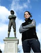 11 March 2019; Jockey Rachael Blackmore in attendance as Irish bookmaker Paddy Power unveil their 25-foot-tall ‘Fearless Jockey’ statue, celebrating the bravery of female jockeys riding at the Cheltenham Festival, and based on Tipperary-born leading rider Rachael Blackmore who hopes to join the honour roll of winning jockeys this week at Cheltenham in England. Photo by David Fitzgerald/Sportsfile