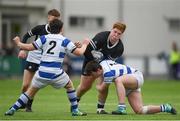 11 March 2019; Harry Rigney of Newbridge College is tackled by Cian O'Brien of Blackrock College during the Bank of Ireland Leinster Rugby Schools Junior Cup semi-final match between Newbridge College and Blackrock College at Energia Park in Donnybrook, Dublin. Photo by Harry Murphy/Sportsfile