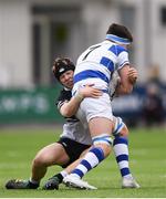 11 March 2019; Liam Molony of Blackrock College is tackled by Denis Downing of Newbridge College during the Bank of Ireland Leinster Rugby Schools Junior Cup semi-final match between Newbridge College and Blackrock College at Energia Park in Donnybrook, Dublin. Photo by Harry Murphy/Sportsfile