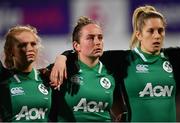 9 March 2019; Kathryn Dane, left, Nicole Fowley, centre, and Alison Miller of Ireland during the Women's Six Nations Rugby Championship match between Ireland and France at Energia Park in Donnybrook, Dublin. Photo by Ramsey Cardy/Sportsfile