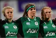 9 March 2019; Claire Molloy, left, Claire McLaughlin, centre, and Kathryn Dane of Ireland during the Women's Six Nations Rugby Championship match between Ireland and France at Energia Park in Donnybrook, Dublin. Photo by Ramsey Cardy/Sportsfile