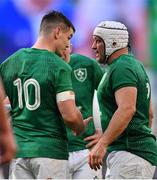 10 March 2019; Ireland captain Rory Best, right, in conversation with Jonathan Sexton during the Guinness Six Nations Rugby Championship match between Ireland and France at the Aviva Stadium in Dublin. Photo by Ramsey Cardy/Sportsfile
