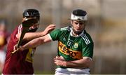 10 March 2019; Jack Goulding of Kerry in action against Aonghus Clarke of Westmeath during the Allianz Hurling League Division 2A Final match between Westmeath and Kerry at Cusack Park in Ennis, Clare. Photo by Sam Barnes/Sportsfile
