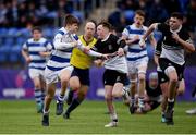 11 March 2019; Will Fitzgerald of Blackrock College in action against Tadhg Brophy of Newbridge College during the Bank of Ireland Leinster Rugby Schools Junior Cup semi-final match between Newbridge College and Blackrock College at Energia Park in Donnybrook, Dublin. Photo by Harry Murphy/Sportsfile