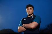 11 March 2019; Thomas Clarkson poses for a portrait following an  Ireland U20 Rugby Press Conference at the Sandymount Hotel in Dublin. Photo by Ramsey Cardy/Sportsfile