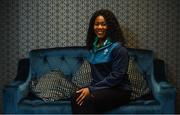 11 March 2019; Linda Djougang poses for a portrait following an Ireland Women's Rugby press conference at the Sandymount Hotel in Dublin. Photo by Ramsey Cardy/Sportsfile