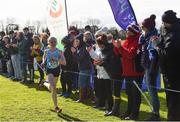 9 March 2019; Hannah Kehoe of Loreto, Co Kilkenny, on her way to winning the Junior Girls event during the Irish Life Health All Ireland Schools Cross Country at Clongowes Wood College in Clane, Co. Kildare. Photo by Piaras Ó Mídheach/Sportsfile