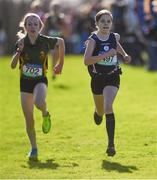 9 March 2019; Avril Millerick of St Marys Midleton, Co Cork, right, and Catherine Martin of Down HS, Downpatrick, Co Down, in the Junior Girls event during the Irish Life Health All Ireland Schools Cross Country at Clongowes Wood College in Clane, Co. Kildare. Photo by Piaras Ó Mídheach/Sportsfile