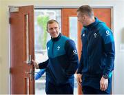 12 March 2019; Keith Earls, left, and Chris Farrell during an Ireland Rugby gym session at Carton House in Maynooth, Kildare. Photo by Ramsey Cardy/Sportsfile