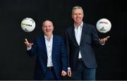 12 March 2019; Sky has agreed a deal with Premier Sports to become exclusive distribution partner for Premier Sports in Ireland. For the first time, Sky will be home to every live Premier League game (a record 233 matches) including Saturday 3pm kick-offs exclusive to Republic of Ireland viewers. Sky will also be home to UEFA Champions League, Europa League, UEFA Euro 2020 qualifiers, UEFA Nations League, Serie A, Scottish FA Cup, Scottish League Cup, International football, Heineken Champions Cup Rugby, all the golf majors as well as exclusive GAA fixtures. Pictured at the announcement are Mickey O’Rourke, left, CEO Premier Sports and JD Buckley, Managing Director, Sky Ireland. Photo by Brendan Moran/Sportsfile