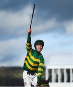 12 March 2019; Mark Walsh celebrates on Espoir D'Allen after winning the Unibet Champion Hurdle Challenge Trophy on Day One of the Cheltenham Racing Festival at Prestbury Park in Cheltenham, England. Photo by David Fitzgerald/Sportsfile