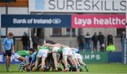 12 March 2019; Both teams contest a scrum during the Bank of Ireland Leinster Rugby Schools Junior Cup Semi-Final match between Gonzaga College and St Michael's College at Energia Park in Donnybrook, Dublin. Photo by Eóin Noonan/Sportsfile