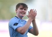 12 March 2019; Zach Baird of St Michael's College acknowledges supporters following the Bank of Ireland Leinster Rugby Schools Junior Cup Semi-Final match between Gonzaga College and St Michael's College at Energia Park in Donnybrook, Dublin. Photo by Eóin Noonan/Sportsfile