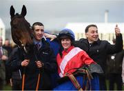 12 March 2019; Rachael Blackmore with A Plus Tard and trainer Henry De Bromhead after winning the Close Brothers Novices' Handicap Chase on Day One of the Cheltenham Racing Festival at Prestbury Park in Cheltenham, England. Photo by David Fitzgerald/Sportsfile