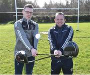 13 March 2019; Wexford hurling manager Davy Fitzgerald, right, and Waterford hurler Kieran Bennett at today's launch of the 20th annual KN Group All-Ireland GAA Golf Challenge in St. Jude's GAA club. On August 9 and 10, the two-day event takes place in Concra Wood and Nuremore Golf Clubs in County Monaghan. Golfers will congregate to represent their GAA clubs in their hope of claiming All-Ireland glory while raising funds for much-needed GAA-associated charities such as Raharney youngster Fionn McAnaney. For more information follow @GolfGAA on Twitter or All-Ireland GAA Golf Challenge on Facebook. Photo by Matt Browne/Sportsfile