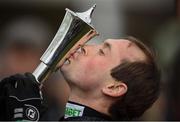 13 March 2019; Nico de Boinville celebrates with the cup after winning the Betway Queen Mother Champion Chase on Altior on Day Two of the Cheltenham Racing Festival at Prestbury Park in Cheltenham, England. Photo by David Fitzgerald/Sportsfile