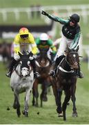 13 March 2019; Nico de Boinville celebrates on Altior as they cross the line to win the Betway Queen Mother Champion Chase on Altior on Day Two of the Cheltenham Racing Festival at Prestbury Park in Cheltenham, England. Photo by David Fitzgerald/Sportsfile