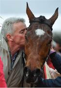 13 March 2019; Owner Michael O'Leary kisses Tiger Roll after winning the Glenfarclas Cross Country Chase on Day Two of the Cheltenham Racing Festival at Prestbury Park in Cheltenham, England. Photo by Seb Daly/Sportsfile