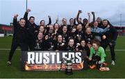 13 March 2019; University College Cork celebrate with the Kelly Cup after the WSCAI Kelly Cup Final match between University College Cork and Maynooth University at Seaview in Belfast. Photo by Oliver McVeigh/Sportsfile