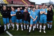 13 March 2019; The dejected Maynooth University players after the WSCAI Kelly Cup Final match between University College Cork and Maynooth University at Seaview in Belfast. Photo by Oliver McVeigh/Sportsfile