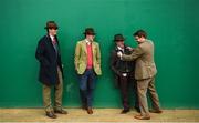 14 March 2019; Racegoers, from left, Ross Alberto, Chris Horn, James Willis and David Greenway prior to racing on Day Three of the Cheltenham Racing Festival at Prestbury Park in Cheltenham, England. Photo by David Fitzgerald/Sportsfile
