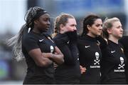 13 March 2019; Vanessa Ogbonna, Chloe Aherne, Kate Connors and Christine Coffey during the WSCAI Kelly Cup Final match between University College Cork and Maynooth University at Seaview in Belfast. Photo by Oliver McVeigh/Sportsfile