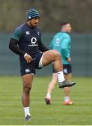 14 March 2019; Bundee Aki during Ireland rugby squad training at Carton House in Maynooth, Kildare. Photo by Brendan Moran/Sportsfile