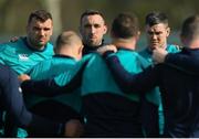 14 March 2019; Ireland players, from left, Tadhg Beirne, Jack Conan and Jonathan Sexton during squad training at Carton House in Maynooth, Kildare. Photo by Brendan Moran/Sportsfile