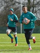 14 March 2019; Jonathan Sexton, right and Peter O'Mahony during Ireland rugby squad training at Carton House in Maynooth, Kildare. Photo by Brendan Moran/Sportsfile