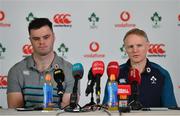 14 March 2019; Head coach Joe Schmidt and James Ryan during an Ireland rugby press conference at Carton House in Maynooth, Kildare. Photo by Brendan Moran/Sportsfile