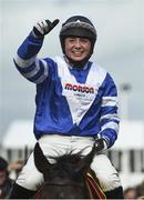 14 March 2019; Bryony Frost celebrates on Frodon after winning the Ryanair Chase on Day Three of the Cheltenham Racing Festival at Prestbury Park in Cheltenham, England. Photo by David Fitzgerald/Sportsfile