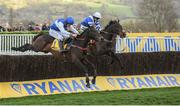 14 March 2019; Frodon, with Bryony Frost up, right, jumps the last alongside Aso, with Charlie Deutsch up, on their way to winning the Ryanair Chase on Day Three of the Cheltenham Racing Festival at Prestbury Park in Cheltenham, England. Photo by David Fitzgerald/Sportsfile
