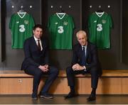 14 March 2019; Republic of Ireland manager Mick McCarthy joined SportPesa Head of Sponsorship Shaun Simmonds at the launch of a new two-year partnership with the Football Association of Ireland at the Aviva Stadium in Dublin. Photo by Matt Browne/Sportsfile