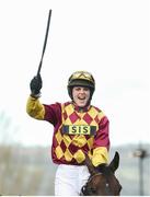 14 March 2019; Lizzie Kelly celebrates on Siruh Du Lac after winning the Brown Advisory & Merriebelle Stable Plate Handicap Chase on Day Three of the Cheltenham Racing Festival at Prestbury Park in Cheltenham, England. Photo by David Fitzgerald/Sportsfile