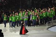 14 March 2019; Team Ireland is led out by Minister for Tourism, Transport and Sport Shane Ross, T.D., WWE wrestler Finn Balor and Special Olympics Chairman to the Board Brendan Whelan, during the Special Olympic World Games 2019 Opening Ceremony in the Zayed Sports City, Airport Road, Abu Dhabi, United Arab Emirates Photo by Ray McManus/Sportsfile