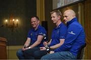 14 March 2019; Leinster head coach Leo Cullen, with backs Coach Felipe Contepomi and Leinster Communications Manager Marcus Ó Buachalla at an exclusive Questions & Answers session with Leinster Rugby Season Ticket Holders at the InterContinental Dublin. Photo by Matt Browne/Sportsfile