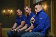 14 March 2019; Leinster backs Coach Felipe Contepomi with head coach Leo Cullen, and Leinster Communications Manager Marcus Ó Buachalla at an exclusive Questions & Answers session with Leinster Rugby Season Ticket Holders at the InterContinental Dublin. Photo by Matt Browne/Sportsfile