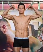 14 March 2019; Daniyar Yeleussinov weighs in ahead of his welterweight bout agaisnt Silverio Ortiz at the Liacouras Center in Philadelphia, USA. Photo by Stephen McCarthy/Sportsfile