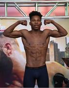 14 March 2019; Raymond Ford weighs in ahead of his featherweight bout with Weusi Johnson at the Liacouras Center in Philadelphia, USA. Photo by Stephen McCarthy/Sportsfile