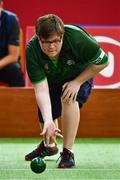 15 March 2019; Team Ireland's Richard Currie, a member of Eagles SOC, from Dungannon, Co. Tyrone, in action during the SO Ireland 10-7 win over SO China Bocce match on Day One of the 2019 Special Olympics World Games in the Abu Dhabi National Exhibition Centre, Abu Dhabi, United Arab Emirates. Photo by Ray McManus/Sportsfile
