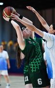 15 March 2019; Team Ireland's Sarah Kilmartin, a member of Athlone SOC, from Athlone, Co. Westmeath, in action against Nina Khissamutdinova of Kazakhstan during the SO Ireland 20-6 win over Kazakhstan basketball game on Day One of the 2019 Special Olympics World Games in the Abu Dhabi National Exhibition Centre, Abu Dhabi, United Arab Emirates. Photo by Ray McManus/Sportsfile