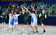 15 March 2019; Team Ireland's Grace Hamilton, 14, a member of the Antrim Borough SOC, from Antrim Town, Co. Antrim, in action during the SO Ireland 20-6 win over Kazakhstan basketball game on Day One of the 2019 Special Olympics World Games in the Abu Dhabi National Exhibition Centre, Abu Dhabi, United Arab Emirates. Photo by Ray McManus/Sportsfile