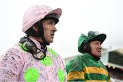 15 March 2019; Jockeys Ruby Walsh, left, and Barry Geraghty the JCB Triumph Hurdle on Day Four of the Cheltenham Racing Festival at Prestbury Park in Cheltenham, England. Photo by David Fitzgerald/Sportsfile