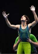 15 March 2019; Team Ireland's John Keenan, a member of the St.Hilda's Special School, from Ballymore, Co. Westmeath, is assisted in reaching the 'Rings' by his coach Anthony Monaghan as he competes during the Artistic Gymnastic events on Day One of the 2019 Special Olympics World Games in the Abu Dhabi National Exhibition Centre, Abu Dhabi, United Arab Emirates. Photo by Ray McManus/Sportsfile