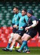 15 March 2019; Tadhg Furlong, right, and Dave Kilcoyne and Tadhg Beirne during the Ireland rugby captain's run at the Principality Stadium in Cardiff, Wales. Photo by Brendan Moran/Sportsfile