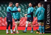 15 March 2019; Ireland players, from left, Jonathan Sexton, Jack Conan, Tadhg Beirne and Sean O’Brien during their captain's run at the Principality Stadium in Cardiff, Wales. Photo by Brendan Moran/Sportsfile
