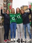 15 March 2019; Ireland supporters, from left, Tracy Nolan, Edwina Deering, Caroline Sexton and Gwen Deering, from Nurney, Co. Kildare, in Cardiff ahead of Ireland's Guinness Six Nations game against Wales at the Principality Stadium in Cardiff, Wales. Photo by Ramsey Cardy/Sportsfile