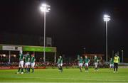 15 March 2019; Ireland players look on before referee Christophe Ridley decided not to award a try to Ireland, the second decision against Ireland in the first half, during the U20 Six Nations Rugby Championship match between Wales and Ireland at Zip World Stadium in Colwyn Bay, Wales. Photo by Piaras Ó Mídheach/Sportsfile
