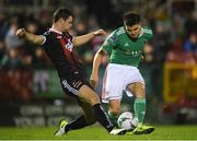 15 March 2019; Daire O'Connor of Cork City in action against Ian Morris of Bohemians during the SSE Airtricity League Premier Division match between Cork City and Bohemians at Turners Cross in Cork.  Photo by Eóin Noonan/Sportsfile